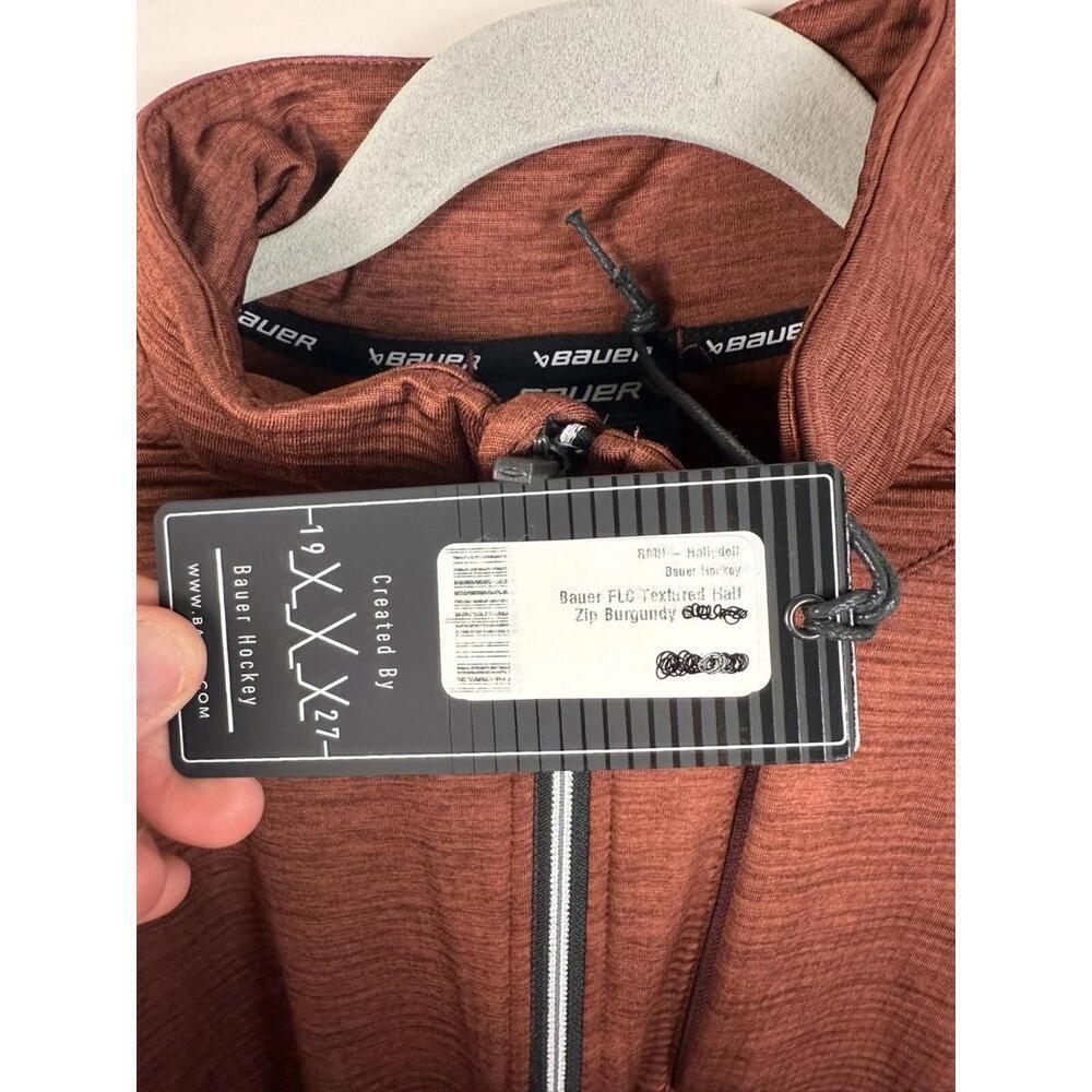 NWT Bauer Hockey FLC Textured Performance 1/2 Zip Pullover Clay (Multi Sizes) - Picture 2 of 3
